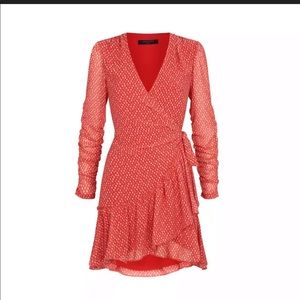 All Saints Wrap Red Patterned Dress